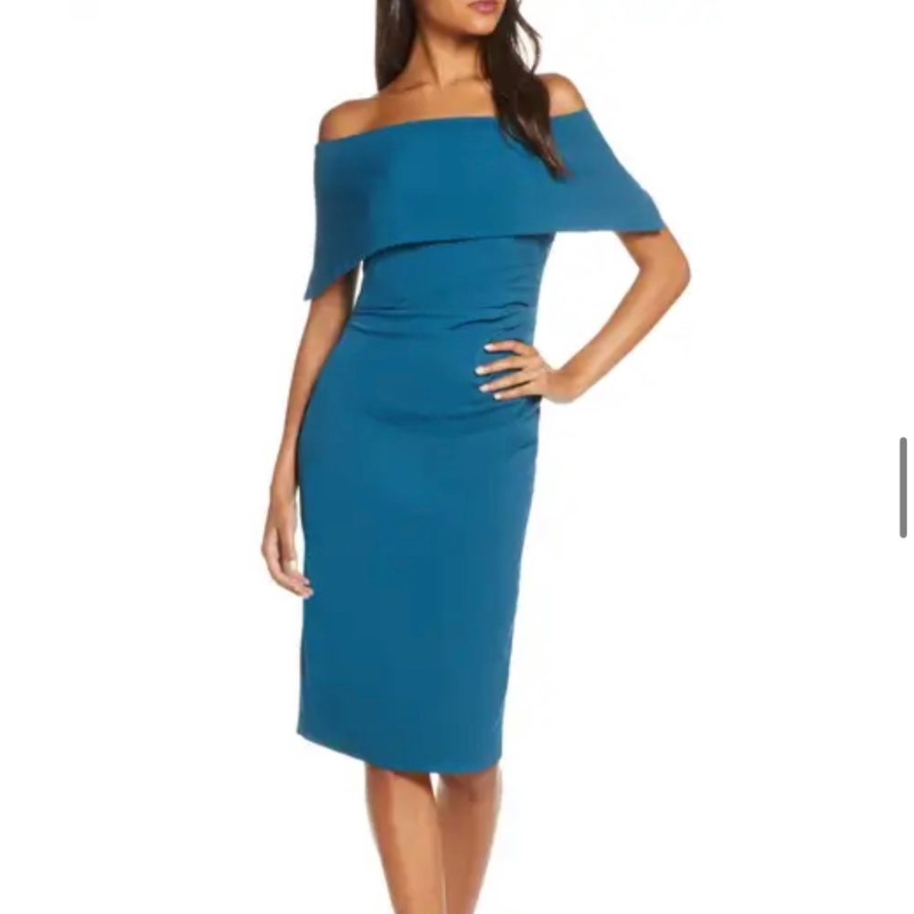 Vince Camuto Popover Cocktail Dress, teal, 12